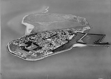 het eiland Urk vanuit de lucht